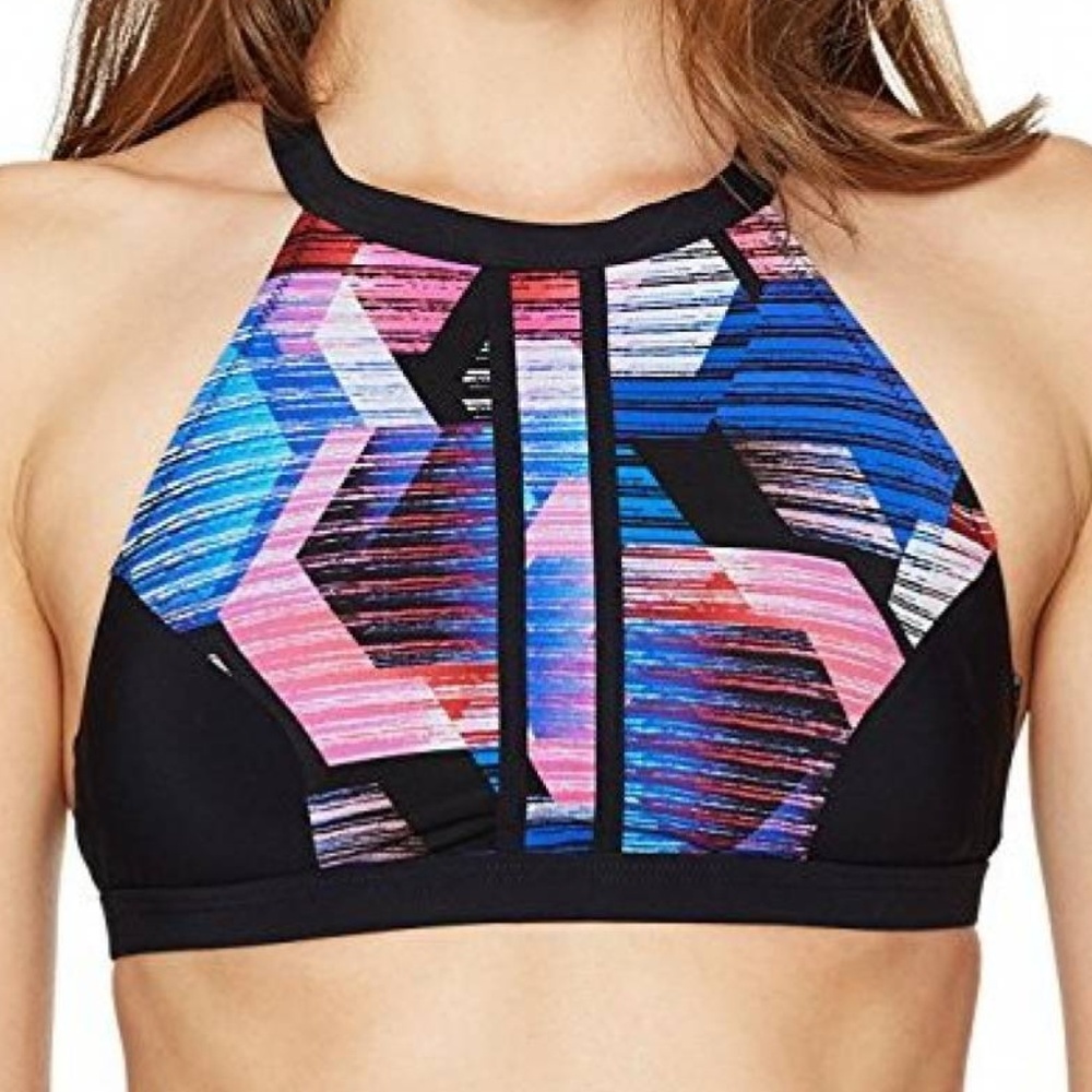 Gottex Two Piece Swimsuit High Neck Top Boy Short - Picture 4 of 8